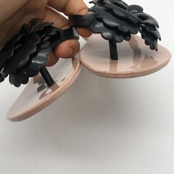 Mel By Melissa Slip On Sandals Flip Flops Little Girls Size 12 Pink Black - Picture 3 of 6